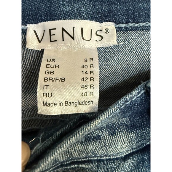 Venus Jeans Womens 8 Blue Light Wash Mid Rise Flare Denim - Picture 4 of 5